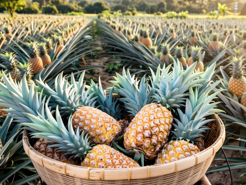 5A large basket of pineapples