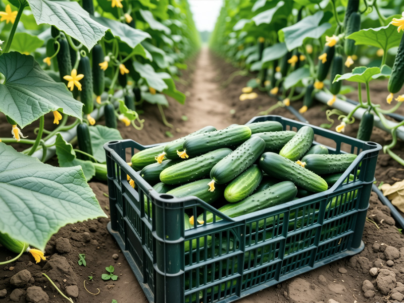 A basket of cucumbers