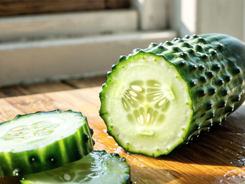 Cut cucumber